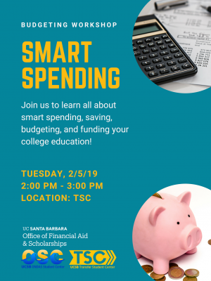 Join us to learn all about smart spending, saving, budgeting, and funding your college education!