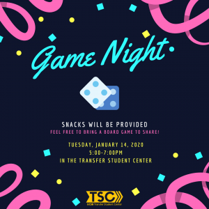 SNACKS WILL BE PROVIDED FEEL FREE TO BRING A BOARD GAME TO SHARE!