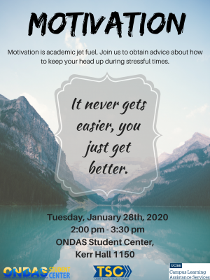 Motivation is academic jet fuel. Join us to obtain advice about how to keep your head up during stressful times.